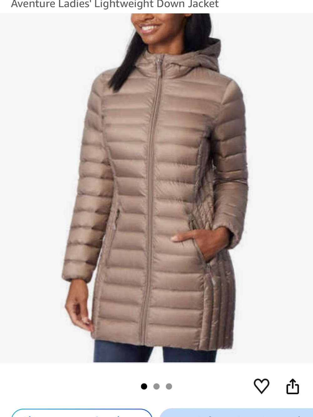 Women’s 650 Fill RDS Down Hooded 3/4 Length Puffer Coat M
